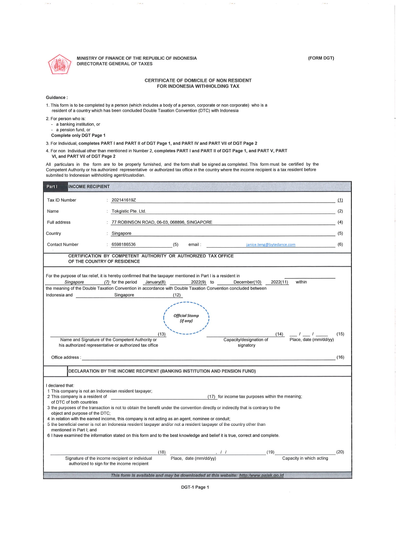 DGT Form-Tokgistic Pte. Ltd. 2022.pdf.pdf